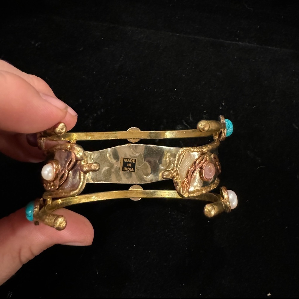 Stone Pearl Bangle Bracelet - Picture 6 of 13